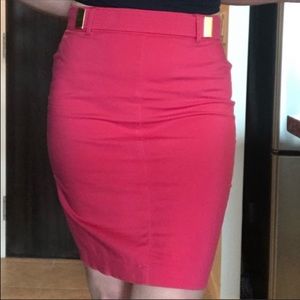 Sandra Angelozzi PinkGold Accent Zip Pencil Wiggle